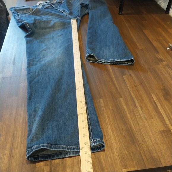 Rock & Roll Jeans Mens 38x32 Blue Revolver Slim Straight Western Fade Denim Pant - Picture 9 of 11